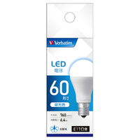 Verbatim LED電球 E17口金 全光束760lm(6．4W 小形電球・広配光タイプ) 昼光色相当 LDA6D-E17-G/LV3