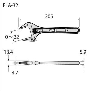フジ矢 ライトモンキー ２００ｍｍ 薄型、軽量 FLA-32-F-イメージ7