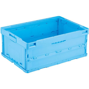 岐阜プラスチック工業 リス 薄型折りコン 蓋なし 30L ブルー FCE672V-CB-S31NRT B-イメージ2