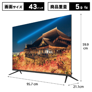 ダイコーアペックス 43型フルハイビジョン対応液晶ディスプレイ APEX ブラック AP43APXB-イメージ11