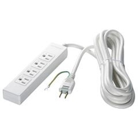 BUFFALO 3ピン式電源タップ マグネット付(4個口・2m) ホワイト BSTAPMG3420WH