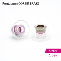 日本ディックス イヤーピース Pentaconn COREIR -ペンタコン コレイル- BRASS L 1ペア Red PTM01-L-1P