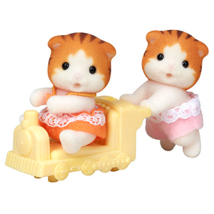 エポック社 シルバニアファミリー ニ-110 メイプルネコのふたごちゃん ﾒｲﾌﾟﾙﾈｺﾉﾌﾀｺﾞﾁﾔﾝﾆ-110-イメージ1