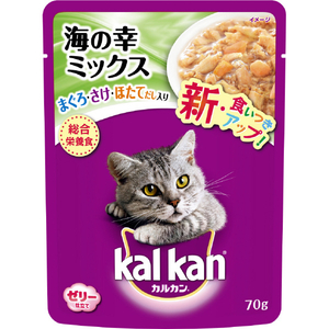 マースジャパンリミテッド カルカン パウチ 海の幸ミックス まぐろ・さけ・ほたてだし入り 70g ｶﾙｶﾝPｳﾐﾉｻﾁﾐﾂｸｽｻｹﾎﾀﾃ70G-イメージ1