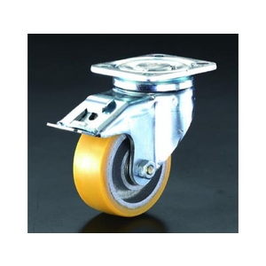 エスコ キャスター 自在金具 後輪ブレーキ付 125mm FCY9240-EA986KG-12-イメージ1