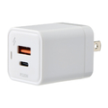 エルパ PD20W対応2ポート充電器 急速充電 ホワイト CHR-SP20ACWH
