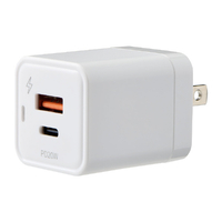 エルパ PD20W対応2ポート充電器 急速充電 ホワイト CHR-SP20ACWH