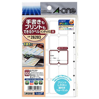 エーワン 手書きもプリントもできるラベル はがきサイズ インデックス 大 10面 10シート入り 26203