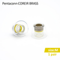日本ディックス イヤーピース Pentaconn COREIR -ペンタコン コレイル- BRASS M 1ペア Yellow PTM01-M-1P