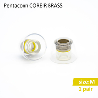 日本ディックス イヤーピース Pentaconn COREIR -ペンタコン コレイル- BRASS M 1ペア Yellow PTM01-M-1P