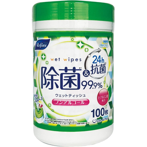 Ｌｉｆｅ－ｄｏ．Ｐｌｕｓ リファイン ノンアルコール 除菌 ウェットボトル100枚 24個 FC490TC-イメージ2