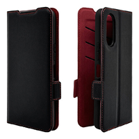 ラスタバナナ arrows We2(F-52E/FCG02)用薄型手帳サイドマグネットケース ブラック×レッド 7976ARWE2BSMBKR
