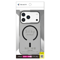 トリニティ iPhone 18 Pro Max用 / 17 Pro Max用  [Silky Armor] マグネット吸着式アクセサリー対応 シルキータッチケース マットクリアブラック TR-IP26L3-SA-CLBK
