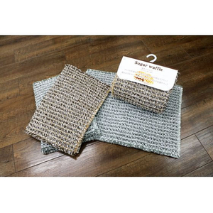 ヨコズナクリエーション シュガーワッフル バスマット 約45×60cm グレー FC178TA-イメージ3