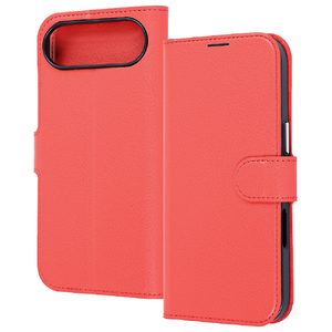 レイ・アウト iPhone Air用手帳型レザーケース シンプル マグネット レッド RT-P54ELC1/R-イメージ1