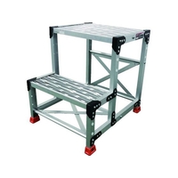 トラスコ中山 TRUSCO/作業用踏台 アルミ製・グレーチング仕様 SUS金具 2段 FC573HG-2074506