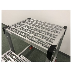 トラスコ中山 TRUSCO/作業用踏台 アルミ製・グレーチング仕様 SUS金具 2段 FC573HG-2074506-イメージ4
