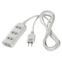 BUFFALO 2ピン式電源タップ(4個口・3m) ホワイト BSTAPST2430WH