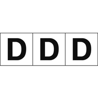トラスコ中山 TRUSCO アルファベットステッカー 30×30 「D」 白地／黒文字 3枚 3枚粘着シール3030英字｢D｣ FC984FZ-4388402