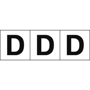 トラスコ中山 TRUSCO アルファベットステッカー 30×30 「D」 白地／黒文字 3枚 3枚粘着シール3030英字｢D｣ FC984FZ-4388402-イメージ1