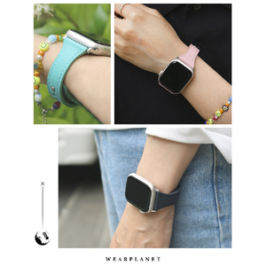 WEARPLANET Apple Watch 49/46/45/44/42mm用Slim Line フラット本革バンド ディープブラック WP23205AWBK-イメージ16