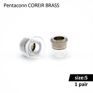 日本ディックス イヤーピース Pentaconn COREIR -ペンタコン コレイル- BRASS S 1ペア Black PTM01-S-1P-イメージ1