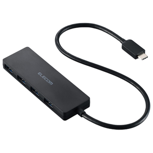 エレコム USB Type-C 4ポートUSB5Gbpsハブ ブラック U3HC-H041BK-イメージ1
