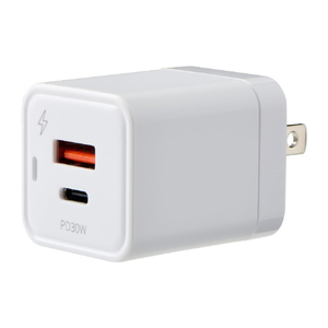 エルパ PD30W対応2ポート充電器 急速充電 ホワイト CHR-SP30ACWH-イメージ1