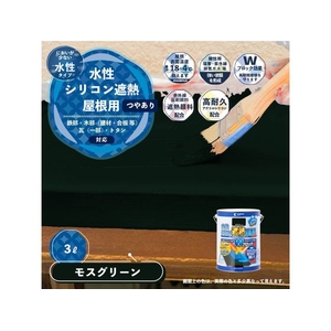 カンペハピオ 水性シリコン遮熱屋根用 モスグリーン 3L FCB378M-イメージ2