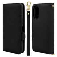 ラスタバナナ arrows We2(F-52E/FCG02)用ハンドストラップ付き手帳型ケース ブラック 7978ARWE2BHSBK