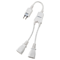 ヤザワ ACアダプター用2分配延長コード2個口 ホワイト Y02V2002WH