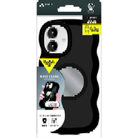 エアージェイ iPhone17用 MAGSAFE対応ウエーブミラーケース ブラック AC-P25-WA BK