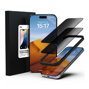 miak iPhone 16 Pro Max用のぞき見防止強化ガラスフィルム(2枚入り) MA27207I16PM-イメージ3