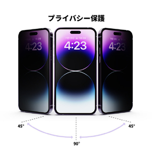 miak iPhone 16 Pro Max用のぞき見防止強化ガラスフィルム(2枚入り) MA27207I16PM-イメージ5