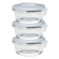 シービージャパン 耐熱ガラス保存容器3P ラウンド ﾀｲﾈﾂｶﾞﾗｽﾎｿﾞﾝﾖｳｷ3Pﾗｳﾝﾄﾞ