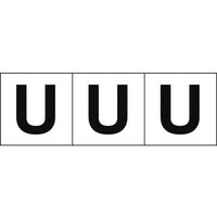 トラスコ中山 TRUSCO アルファベットステッカー 30×30 「U」 白地／黒文字 3枚 3枚粘着シール3030英字｢U｣ FC483GB-4388747