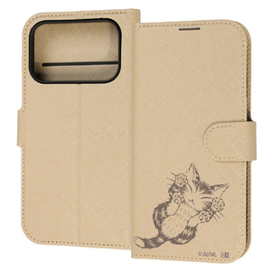 レイ・アウト iPhone 18 Pro用 / 17 Pro用 / 猫のダヤン / 衝撃吸収 マグネットベルト シンプル 手帳型レザーケース / ダヤン_にゃんキュー RJ-IP58ELC1BE/DY5-イメージ1