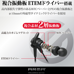 エレコム ゲーミングイヤホンマイク ARMA ブラック HS-ARMA50EBK-イメージ3