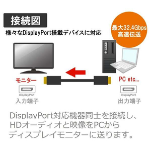 タイムリー DisplayPortケーブル 8K HDR対応 Ver1．4(2．0m) ブラック TM-DP14C-200-イメージ3