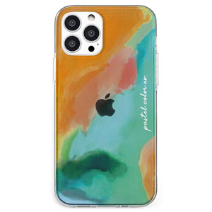 Dparks iPhone 13 Pro Max用ソフトクリアケース パステルカラー OrangeGreen DS21208I13PM-イメージ1