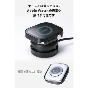 エレコム Apple Watch 46mm用フルカバーケース/プレミアムガラス/高透明/防水 ブラック AW-25AFCGEBK-イメージ7