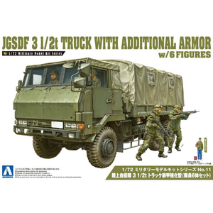 アオシマ 1/72 ミリタリーモデルキット No．11 陸上自衛隊 3 1/2t トラック装甲強化型(隊員6体セット) Aﾐﾘﾀﾘ-11ｿｳｺｳｷﾖｳｶｶﾞﾀ3ﾄﾝﾊﾝ-イメージ1