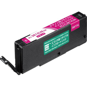 エコリカ エコリカ キャノン用リサイクルインクカートリッジ マゼンタ BCI-381XLM FCC7773-ECI-C381XLM-イメージ1