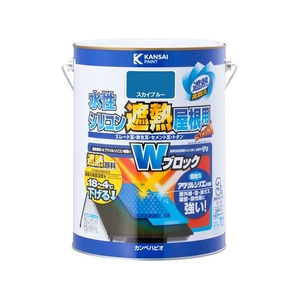 カンペハピオ 水性シリコン遮熱屋根用 スカイブルー 3L FCB379M-イメージ1