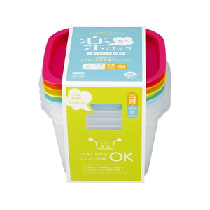イノマタ化学 楽ちんパックスクエア深型 900mL 4色組 FC117TF-9817-イメージ1