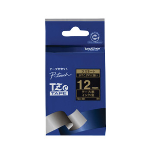 ブラザー ラミネートテープ(金文字/黒/12mm幅) TZE-334-イメージ1