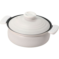 パール金属 軽量 IH対応土鍋風卓上鍋 18cm ホワイト FCE335V-HC-459