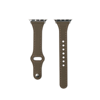 WEARPLANET Apple Watch 49/46/45/44/42mm用Slim Line フラット本革バンド スモーキーブラウン WP23209AWWM