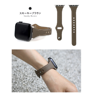 WEARPLANET Apple Watch 49/46/45/44/42mm用Slim Line フラット本革バンド スモーキーブラウン WP23209AWWM-イメージ13