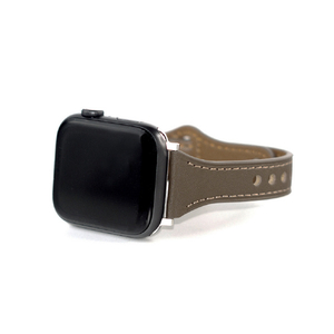 WEARPLANET Apple Watch 49/46/45/44/42mm用Slim Line フラット本革バンド スモーキーブラウン WP23209AWWM-イメージ2